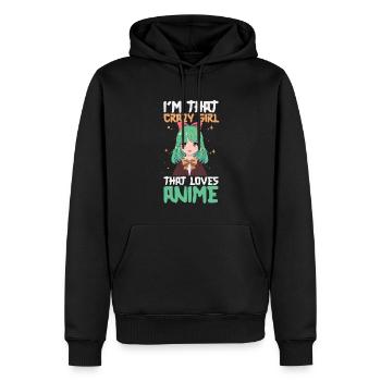 Anime Manga Anime Fille - Sweat à capuche Premium bio Homme - noir - Devant - Nico (187cm)