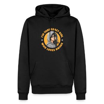 Anime Manga Anime Fille - Sweat à capuche Premium bio Homme - noir - Devant - Nico (187cm)
