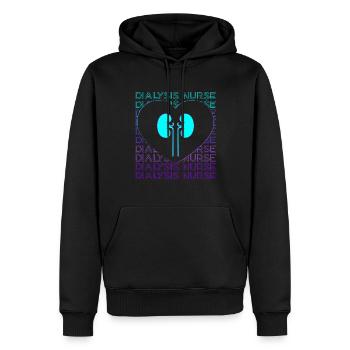 Infirmière en dialyse Assistante en dialyse Retro - Sweat à capuche Premium bio Homme - noir - Devant - Nico (187cm)