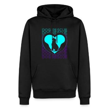 Sauvetage de chien Adoption Rétro - Sweat à capuche Premium bio Homme - noir - Devant - Nico (187cm)