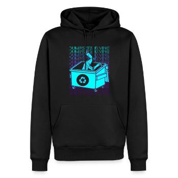 Dumpster Diving Garbage Diver Trash Picker Retro - Men’s Premium Organic Hoodie - black - Front - Nico (187cm)