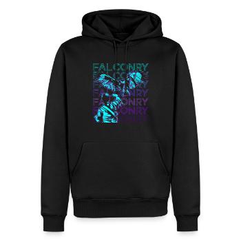 Falknerei Falkner Hawking Hawker Retro - Männer Premium Bio Hoodie - Schwarz - Vorne - Nico (187cm)