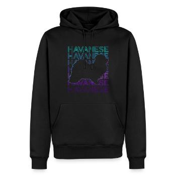 Havaneser Hund Retro - Männer Premium Bio Hoodie - Schwarz - Vorne - Nico (187cm)