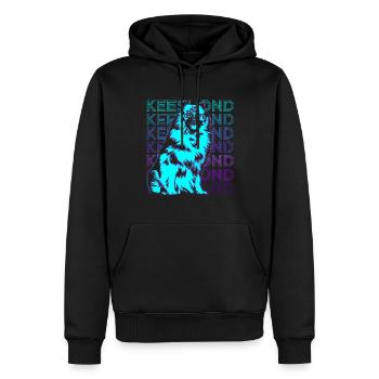 Keeshond Hund Retro - Männer Premium Bio Hoodie - Schwarz - Vorne - Nico (187cm)