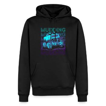 Mud Fights Mud Fights Retro - Men’s Premium Organic Hoodie - black - Front - Nico (187cm)