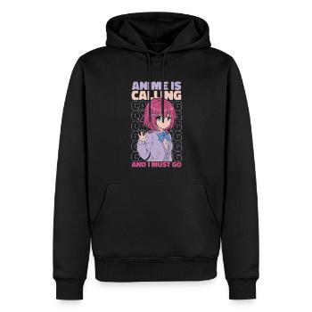 Anime Manga Anime Fille - Sweat à capuche Premium bio Homme - noir - Devant - Nico (187cm)