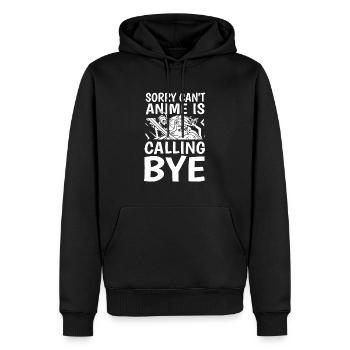 Anime Manga Anime Fille - Sweat à capuche Premium bio Homme - noir - Devant - Nico (187cm)