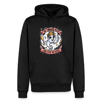 Il y a 38 ans, j’étais la femme la plus rapide - Sweat à capuche Premium bio Homme - noir - Devant - Nico (187cm)