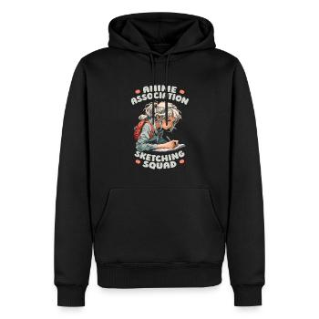 Anime Manga Anime Fille - Sweat à capuche Premium bio Homme - noir - Devant - Nico (187cm)