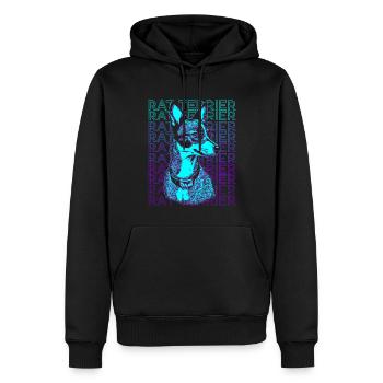 Rat Terrier Chien Rétro - Sweat à capuche Premium bio Homme - noir - Devant - Nico (187cm)