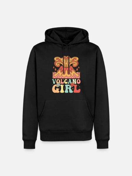 Vulkan-Mädchen Lava Geologin - Männer Premium Bio Hoodie - Schwarz