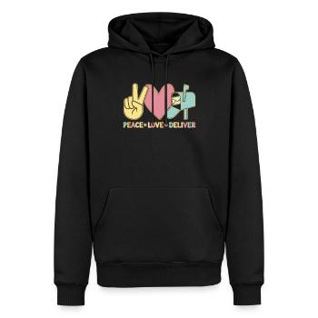 Frieden Liebe Liefern Postdienst Postangestellter - Männer Premium Bio Hoodie - Schwarz - Vorne - Nico (187cm)