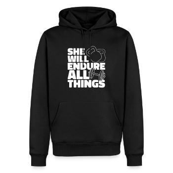 Haltérophilie Haltérophile Sweat - Sweat à capuche Premium bio Homme - noir - Devant - Nico (187cm)