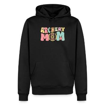 Bogenschießen Mama Groovy Bogenschützin - Männer Premium Bio Hoodie - Schwarz - Vorne - Nico (187cm)
