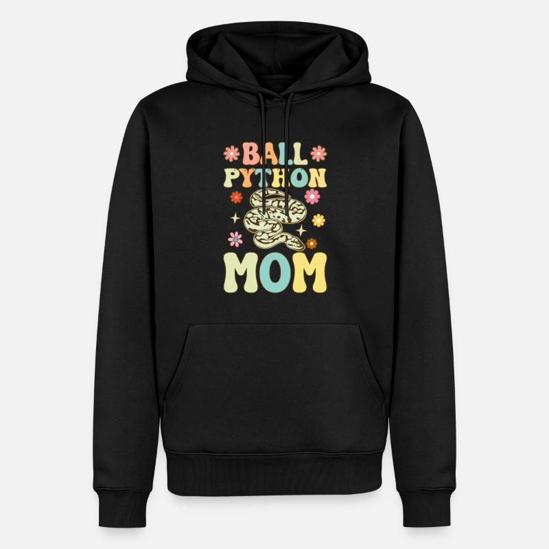 Kugelpython-Mama Groovy Snake Mama - Männer Premium Bio Hoodie - Schwarz