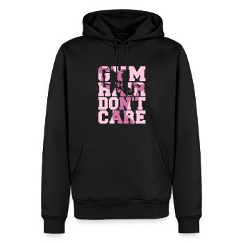 Haltérophilie Haltérophilie Cheveux - Sweat à capuche Premium bio Homme - noir - Devant - Nico (187cm)