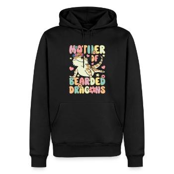 Mutter von Bartagamen Groovy Lizard Lover - Männer Premium Bio Hoodie - Schwarz - Vorne - Nico (187cm)