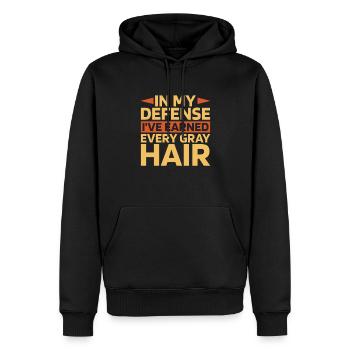 Pension de retraité Drôle de personnes âgées pour ma défense - Sweat à capuche Premium bio Homme - noir - Devant - Nico (187cm)