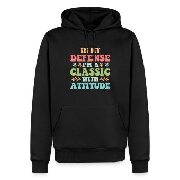 Rentner Rente Lustige Alte Leute In My Defense - Männer Premium Bio Hoodie - Schwarz - Vorne - Nico (187cm)