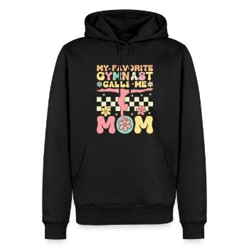 Mein Lieblingsturner nennt mich Mama Gymnastik Toc - Männer Premium Bio Hoodie - Schwarz - Vorne - Nico (187cm)