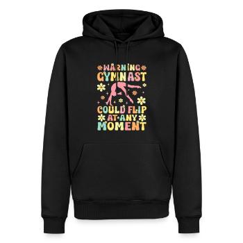 Warnung Turnerin könnte jeden Moment umkippen Groo - Männer Premium Bio Hoodie - Schwarz - Vorne - Nico (187cm)