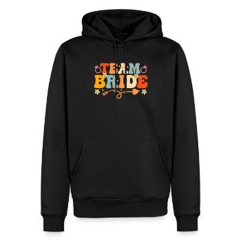 Team Bride Groovy Brautparty Junggesellinnenabschi - Männer Premium Bio Hoodie - Schwarz - Vorne - Nico (187cm)