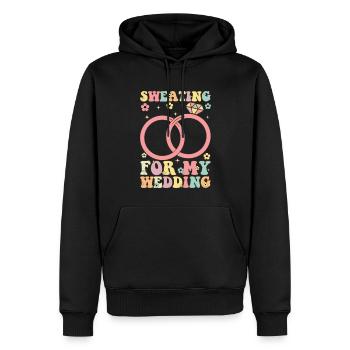 Schwitzen für meine Hochzeit Groovy Bridal Party B - Männer Premium Bio Hoodie - Schwarz - Vorne - Nico (187cm)
