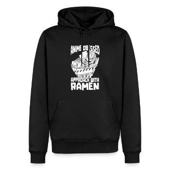 Bol de Ramen Manga Anime - Sweat à capuche Premium bio Homme - noir - Devant - Nico (187cm)
