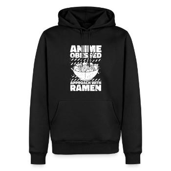 Bol de Ramen Manga Anime - Sweat à capuche Premium bio Homme - noir - Devant - Nico (187cm)