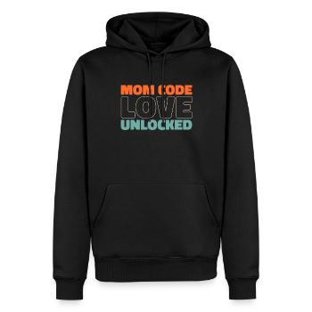 Mom Mom - Men’s Premium Organic Hoodie - black - Front - Nico (187cm)
