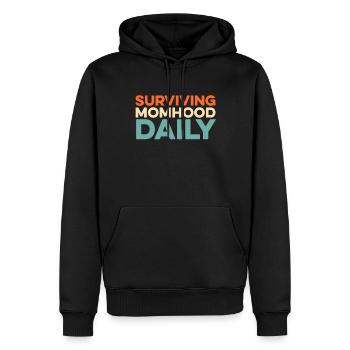 Maman Maman - Sweat à capuche Premium bio Homme - noir - Devant - Nico (187cm)