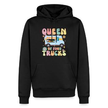 Reine des Food Trucks Groovy Foodie - Sweat à capuche Premium bio Homme - noir - Devant - Nico (187cm)