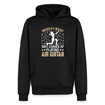 100% Chance, Luftgitarre zu spielen Lustiger Luftg - Männer Premium Bio Hoodie - Schwarz - Vorne - Nico (187cm)