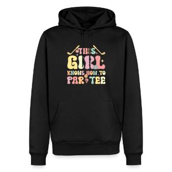 Groovy Golf Girl Golfing This Girl Knows How To Pa - Männer Premium Bio Hoodie - Schwarz - Vorne - Nico (187cm)