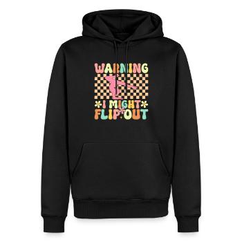Groovy Turner Gymnastik Akrobat Warnung ich könnte - Männer Premium Bio Hoodie - Schwarz - Vorne - Nico (187cm)