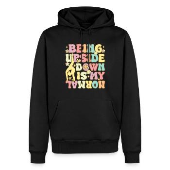 Groovy Gymnast Gymnastik Akrobat Upside Down Is My - Männer Premium Bio Hoodie - Schwarz - Vorne - Nico (187cm)
