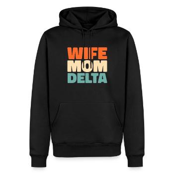 Sororité Soroitas Delta Mama - Sweat à capuche Premium bio Homme - noir - Devant - Nico (187cm)