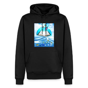 Frutiger Aero Aesthetic Tech Book Butterfly - Männer Premium Bio Hoodie - Schwarz - Vorne - Nico (187cm)