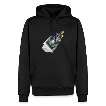 Frutiger Aero Aesthetic Tech Computer Aquarium - Männer Premium Bio Hoodie - Schwarz - Vorne - Nico (187cm)