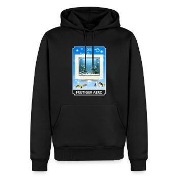Frutiger Aero Aesthetic Tech Computer Aquarium - Männer Premium Bio Hoodie - Schwarz - Vorne - Nico (187cm)