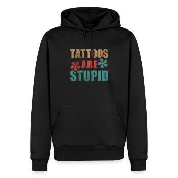 Les tatouages sont stupides drôles anti-tatouage - Sweat à capuche Premium bio Homme - noir - Devant - Nico (187cm)