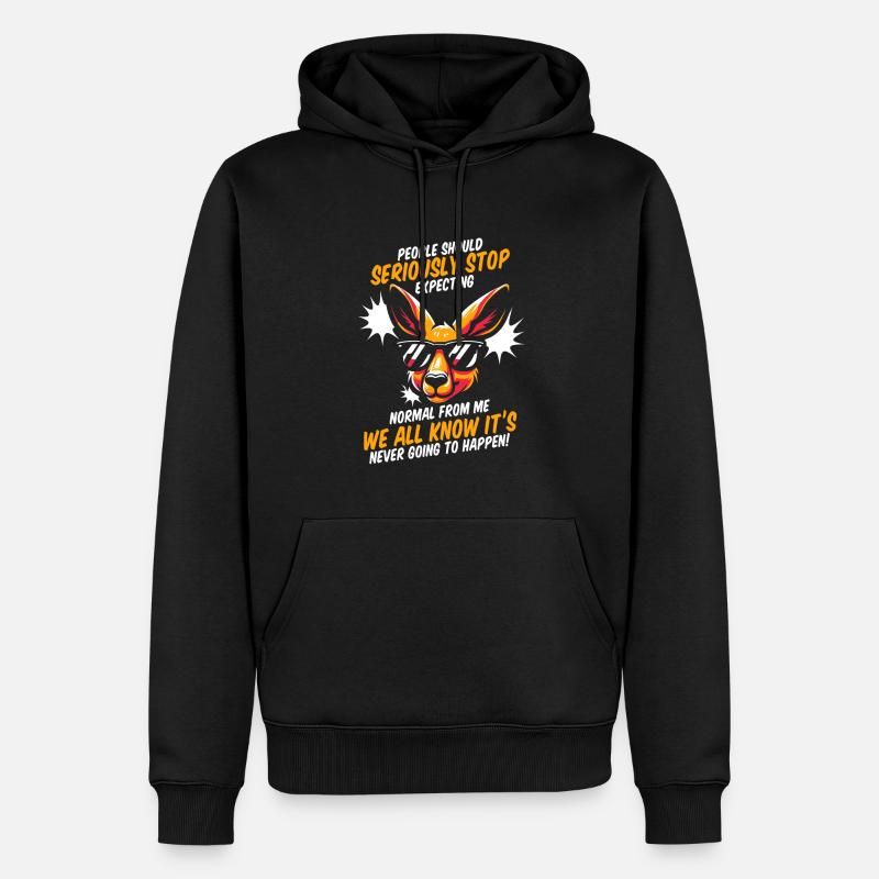 Känguru - Männer Premium Bio Hoodie - Schwarz