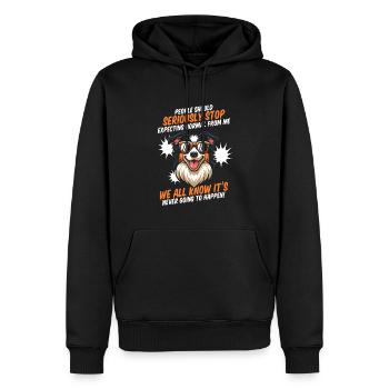 Border Collie - Sweat à capuche Premium bio Homme - noir - Devant - Nico (187cm)