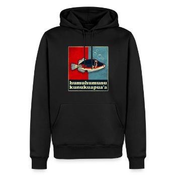 Humuhumunukunukuapua’a Pousseur de récif hawaïen - Sweat à capuche Premium bio Homme - noir - Devant - Nico (187cm)