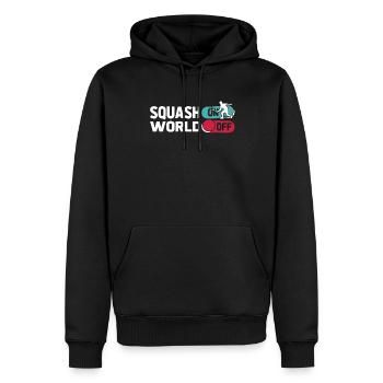 Squash Squash On World Off - Sweat à capuche Premium bio Homme - noir - Devant - Nico (187cm)