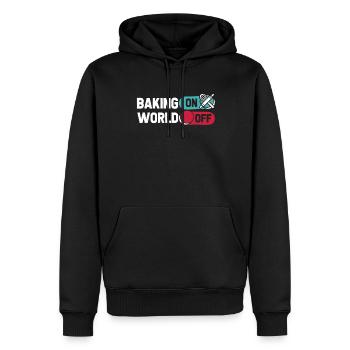 Backen Bäcker Bäckerei Baking On World Off - Männer Premium Bio Hoodie - Schwarz - Vorne - Nico (187cm)
