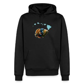 Humuhumunukunukuapua'a Hawaiianischer Riff-Drücker - Männer Premium Bio Hoodie - Schwarz - Vorne - Nico (187cm)
