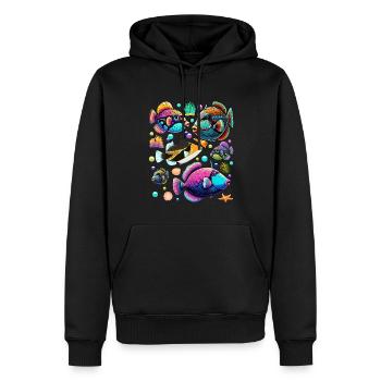 Humuhumunukunukuapua'a Hawaiianischer Riff-Drücker - Männer Premium Bio Hoodie - Schwarz - Vorne - Nico (187cm)