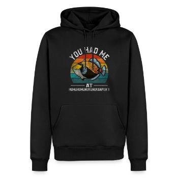 Humuhumunukunukuapua’a Pousseur de récif hawaïen - Sweat à capuche Premium bio Homme - noir - Devant - Nico (187cm)