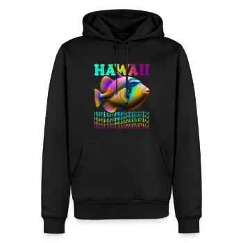 Humuhumunukunukuapua’a pousseur de récif hawaïen - Sweat à capuche Premium bio Homme - noir - Devant - Nico (187cm)
